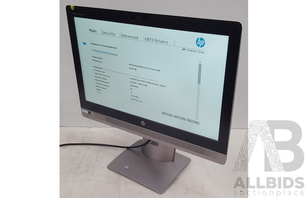 HP EliteOne 800 G2 Intel Core i5 (6600) 3.30GHz-3.90GHz 4-Core CPU 23-Inch Touchscreen All-in-One Computer