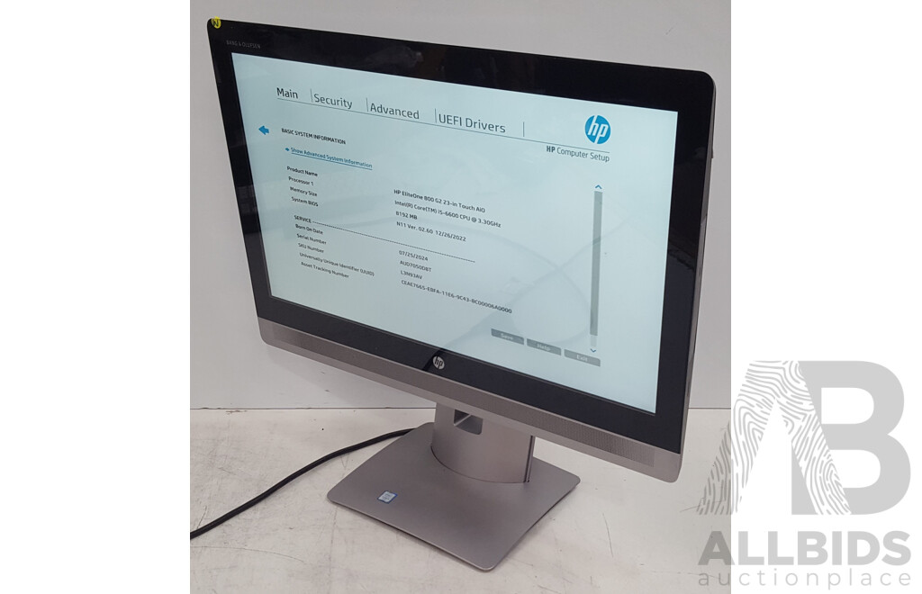 HP EliteOne 800 G2 Intel Core i5 (6600) 3.30GHz-3.90GHz 4-Core CPU 23-Inch Touchscreen All-in-One Computer