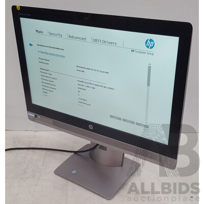 HP EliteOne 800 G2 Intel Core i5 (6600) 3.30GHz-3.90GHz 4-Core CPU 23-Inch Touchscreen All-in-One Computer