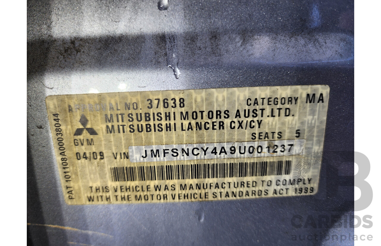 4/2009 Mitsubishi Lancer VR CJ MY09 4d Sedan Silver 2.0L