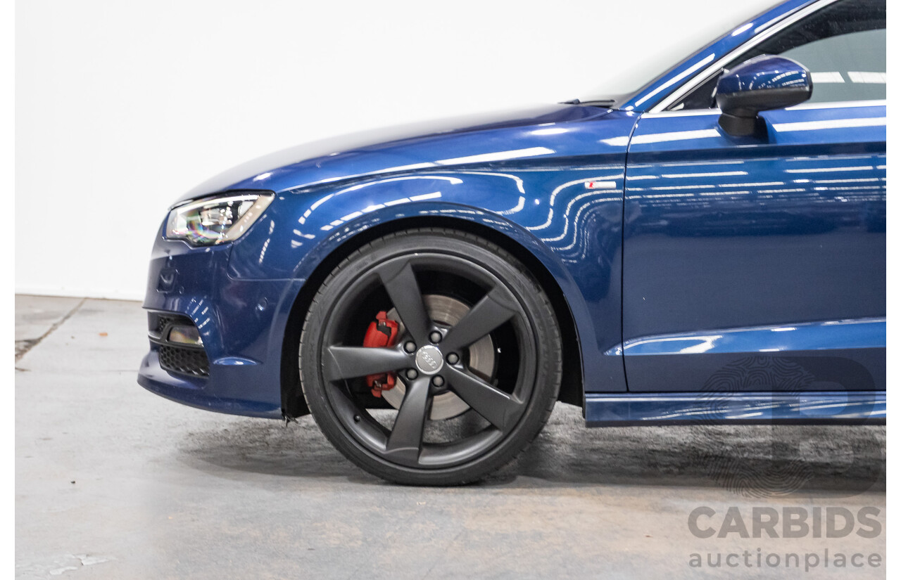 09/2015 Audi A3 1.8 TFSI Ambition Quattro S-Line Pack (AWD) 8V MY16 4D Sedan Scuba Blue Metallic Turbo 1.8L