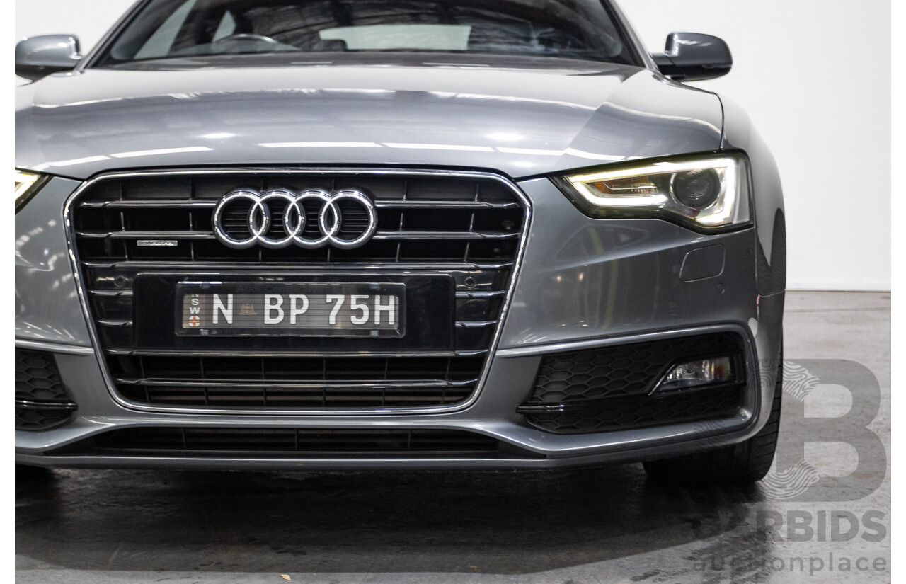 12/2013 Audi A5 Sportback 2.0 TFSI Quattro 8T S-Line Pack (AWD) MY14 5d Hatchback Grey Turbo 2.0L