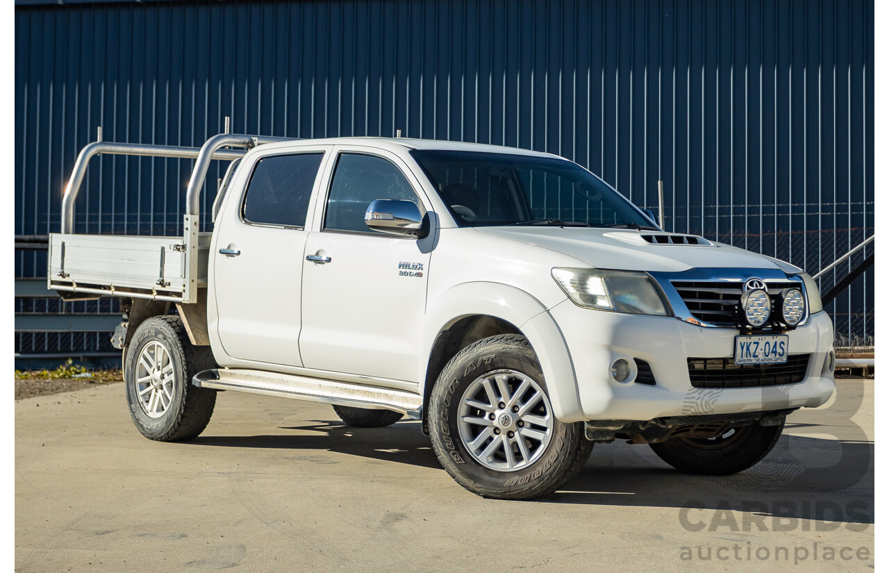 4/2012 Toyota Hilux SR5 (4x4) KUN26R MY12 Dual Cab P/Up White Turbo Diesel  3.0L