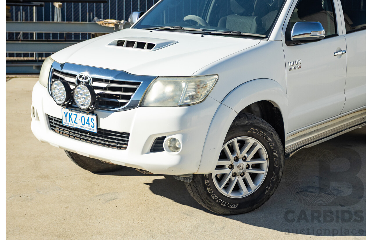 4/2012 Toyota Hilux SR5 (4x4) KUN26R MY12 Dual Cab P/Up White Turbo Diesel  3.0L