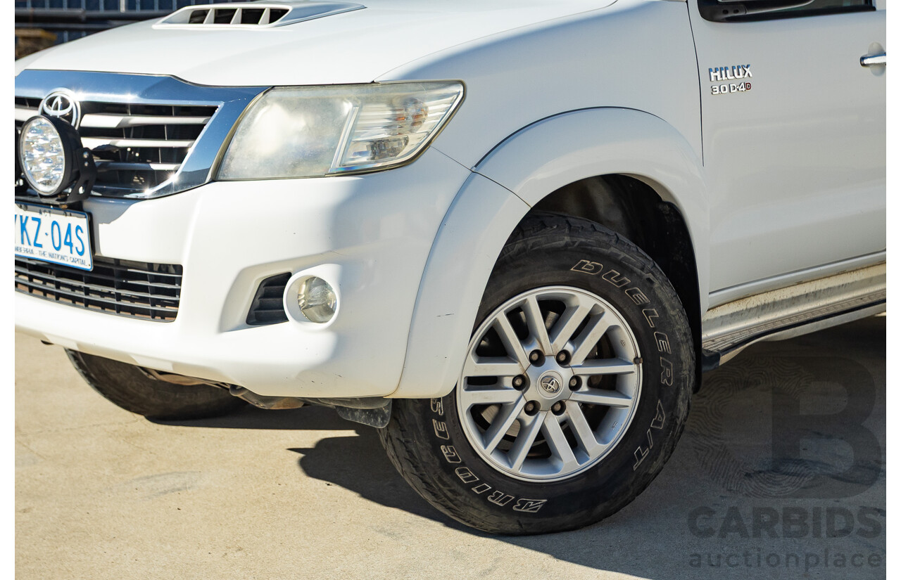 4/2012 Toyota Hilux SR5 (4x4) KUN26R MY12 Dual Cab P/Up White Turbo Diesel  3.0L
