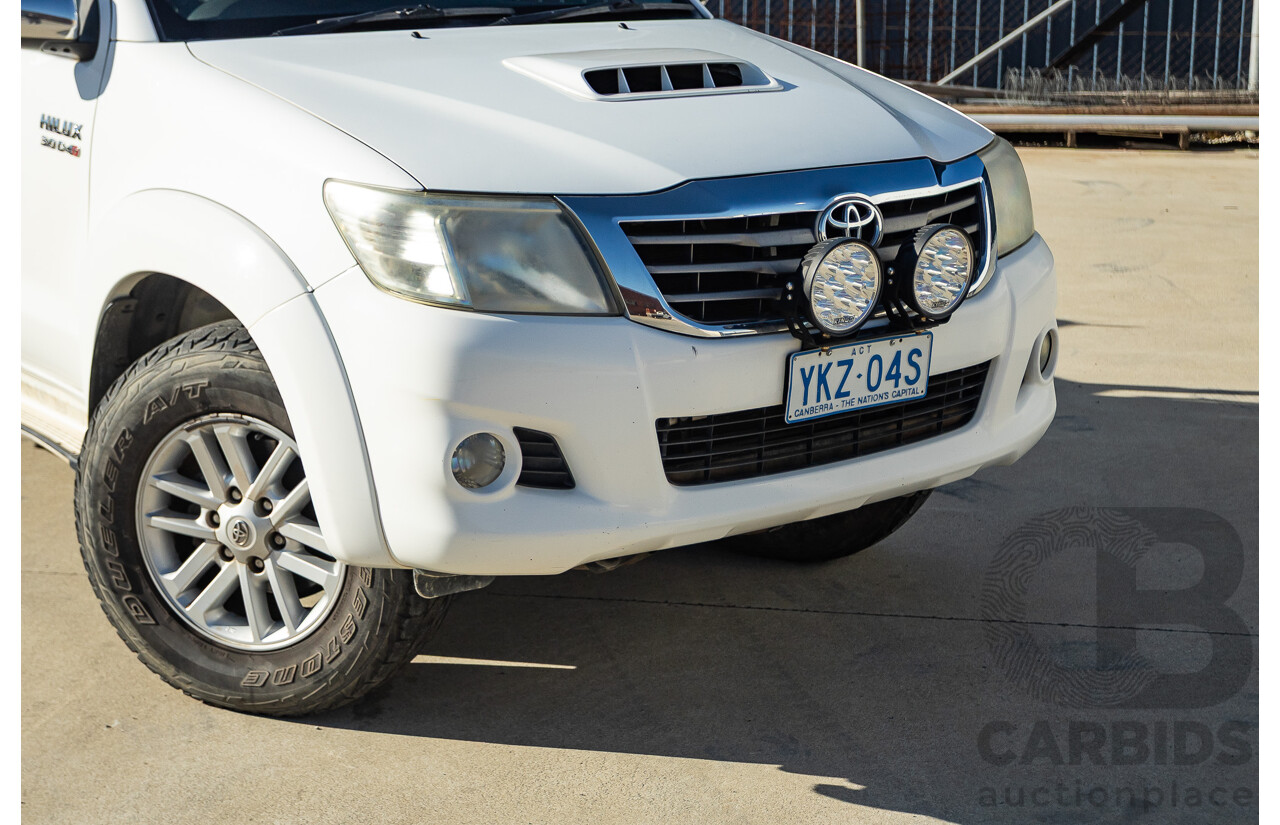 4/2012 Toyota Hilux SR5 (4x4) KUN26R MY12 Dual Cab P/Up White Turbo Diesel  3.0L