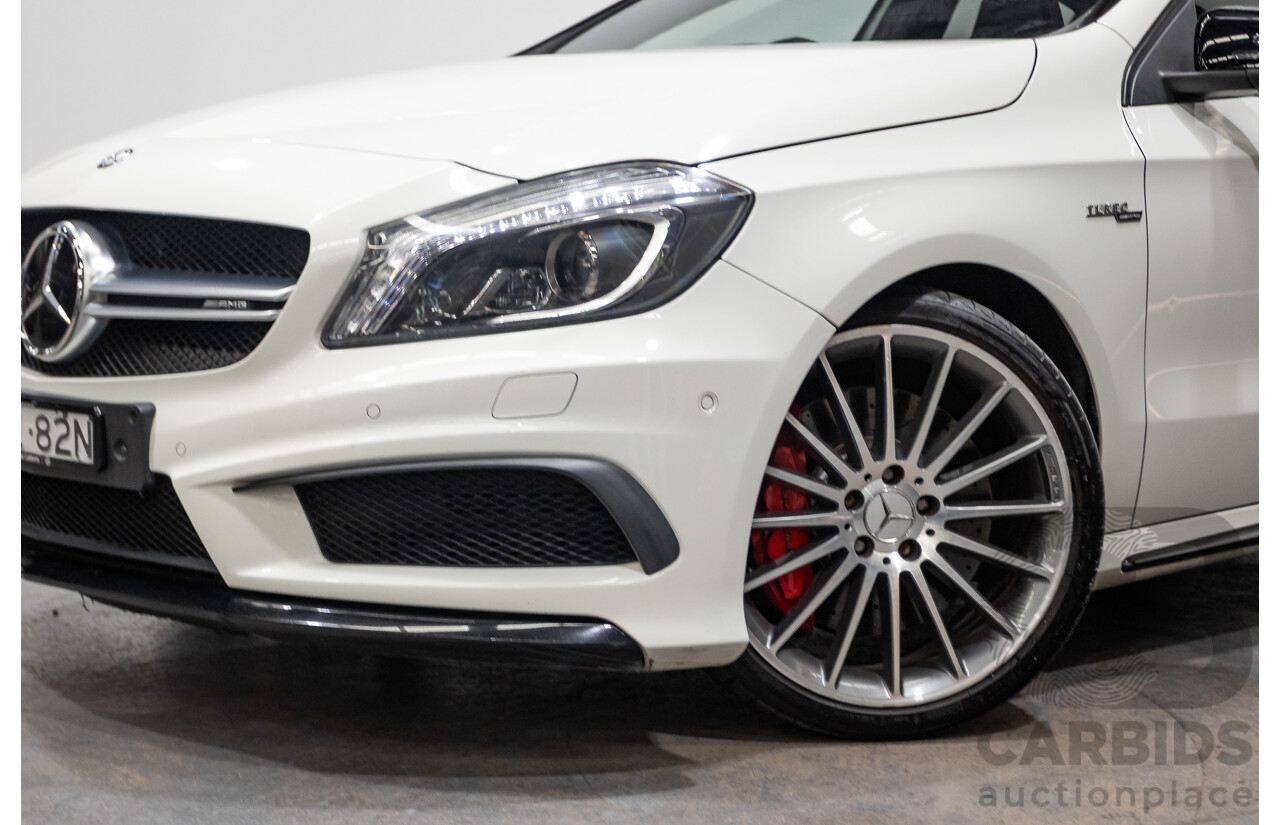 1/2014 Mercedes-Benz A45 AMG 176 (AWD) MY14 5d Hatchback White Turbo 2.0L