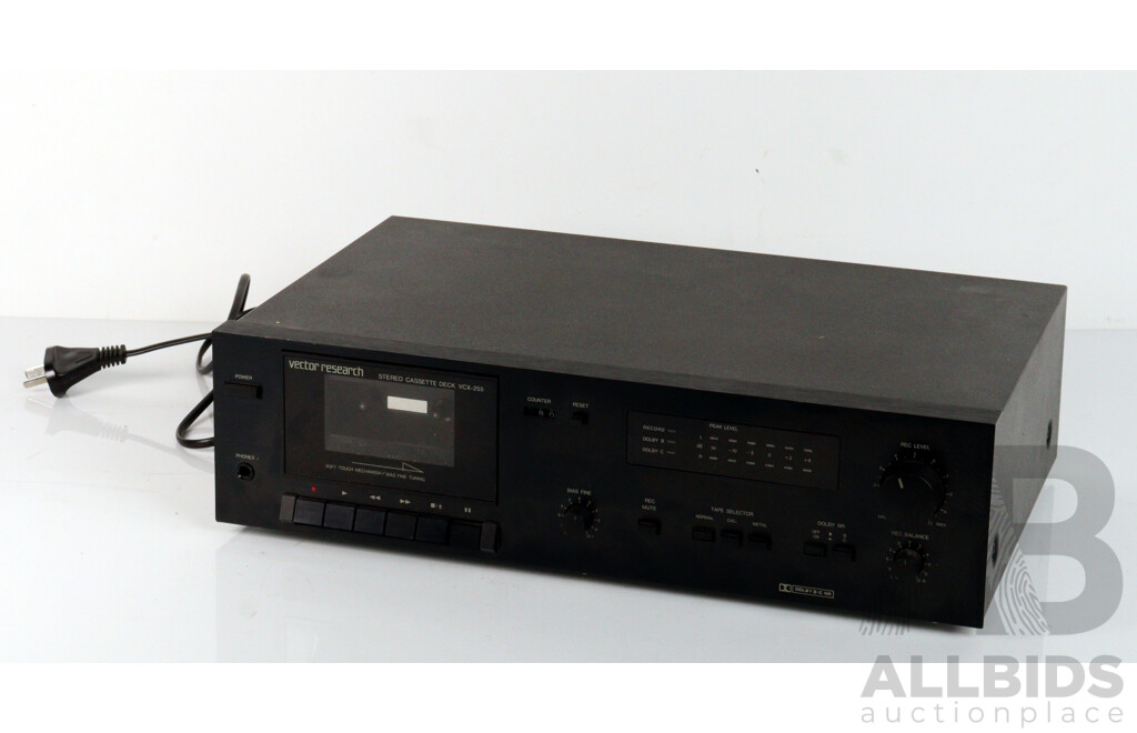 Vector Stereo Cassette Deck VCX 255 with Instruction Manual