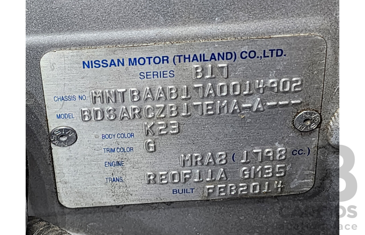 4/2014 Nissan Pulsar ST B17 4d Sedan Silver 1.8L