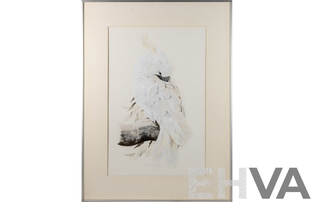 Ken McCarthy, (20th Century, Australian, 1930-2009), Yellow-Crested Cockatoo, Wonderful Original Watercolour, 78 x 58 cm (frame)