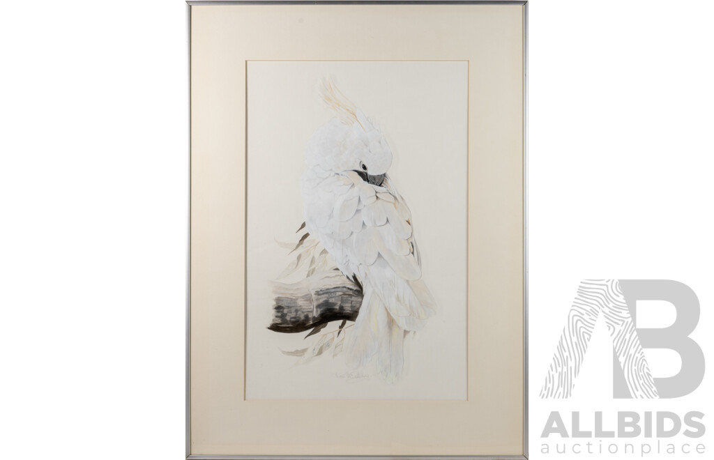 Ken McCarthy, (20th Century, Australian, 1930-2009), Yellow-Crested Cockatoo, Wonderful Original Watercolour, 78 x 58 cm (frame)