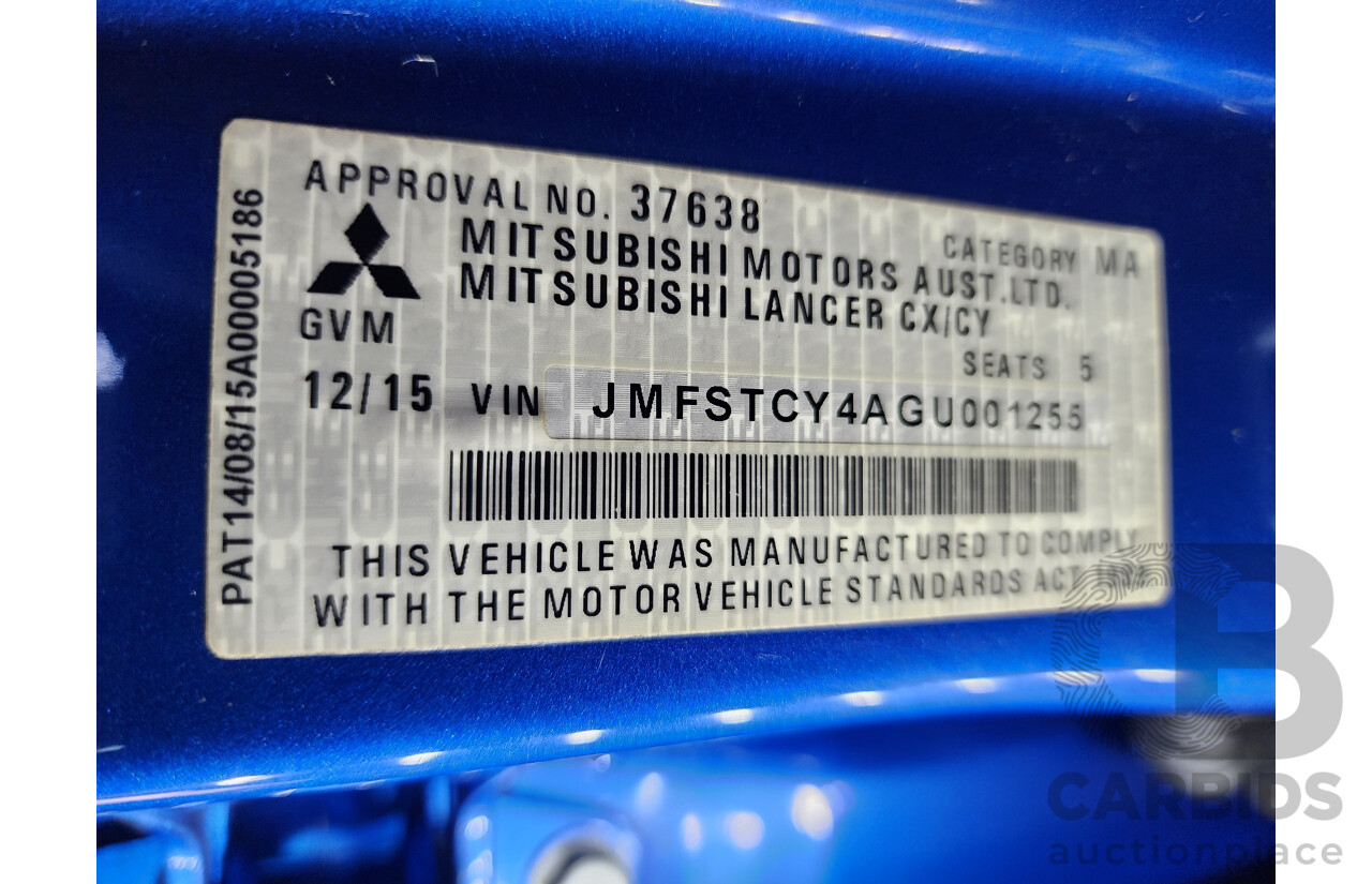 12/2015 Mitsubishi Lancer ES Sport CJ MY15 4d Sedan Blue 2.0L