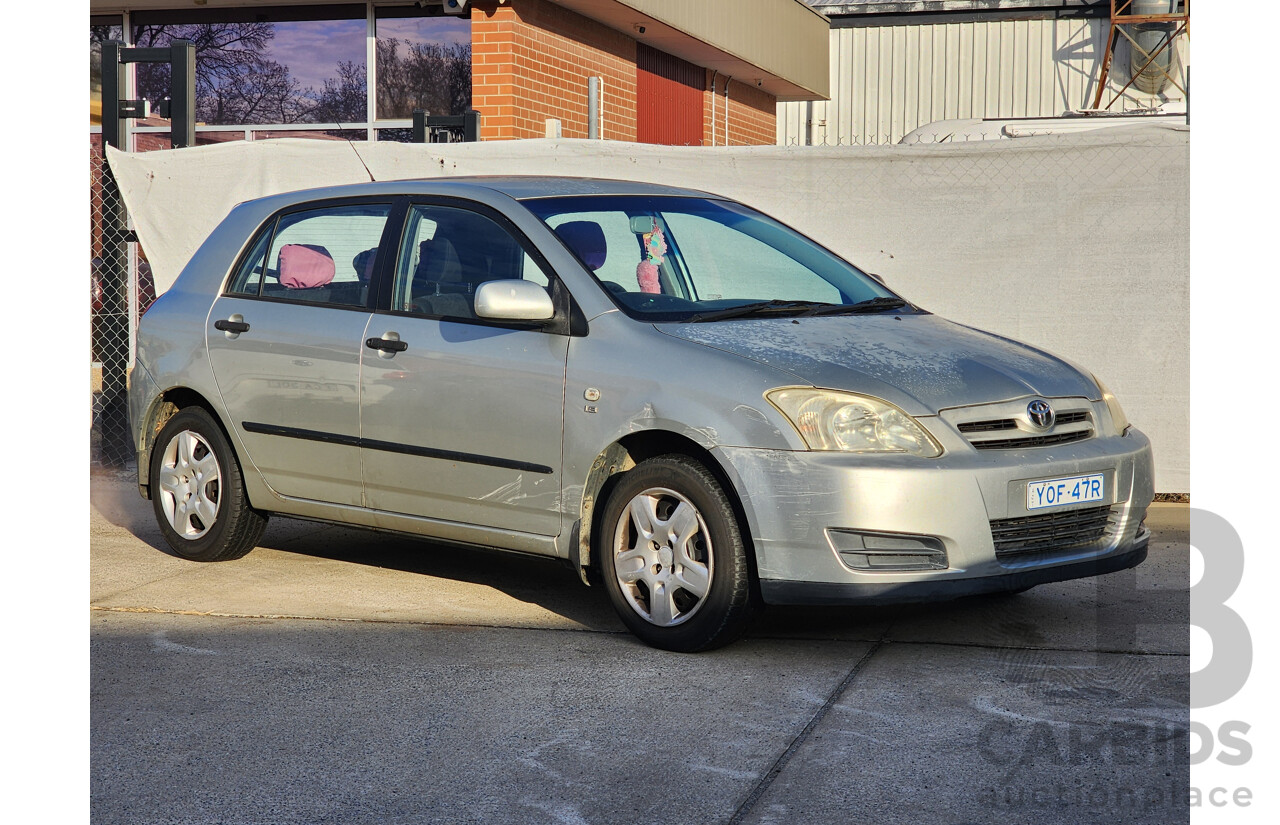 5/2004 Toyota Corolla Ascent SECA ZZE122R 5d Hatchback Grey/Silver 1.8L