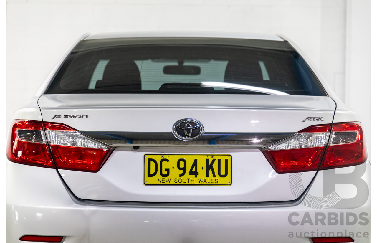 6/2014 Toyota Aurion AT-X GSV50R 4d Sedan Silver Pearl V6 3.5L