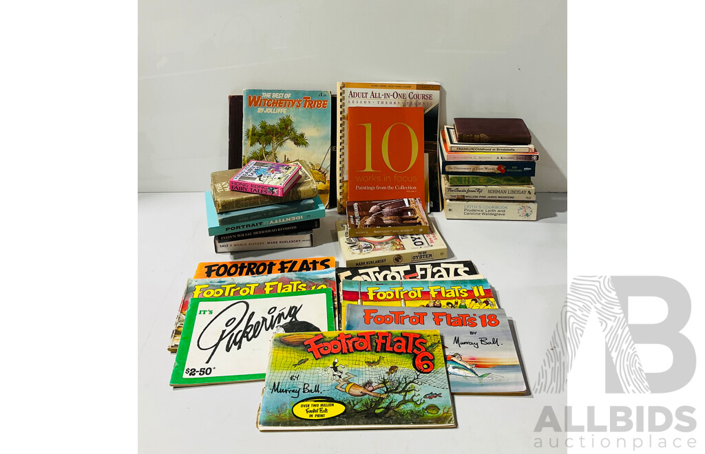 Large Collection Vintage and Other Books Including Poetry, Footrot Flats, Australian Interest and More