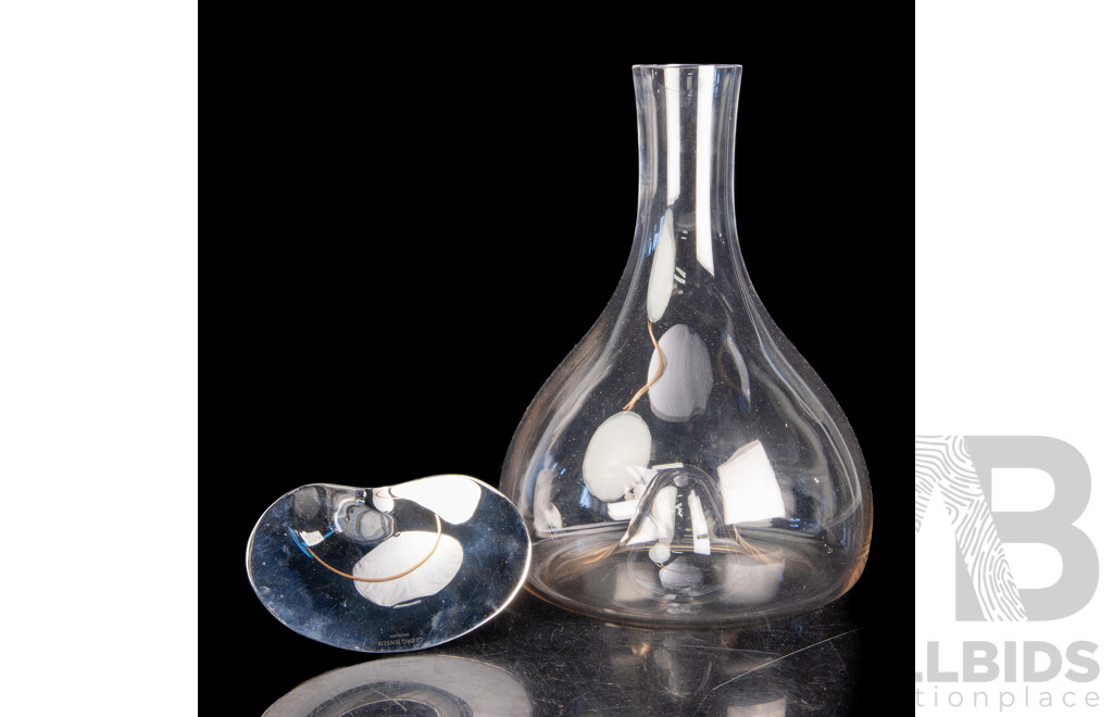 Georg Jensen Glass & Stainless Steel Carafe Designed by Thomas Sandell, in Original Box