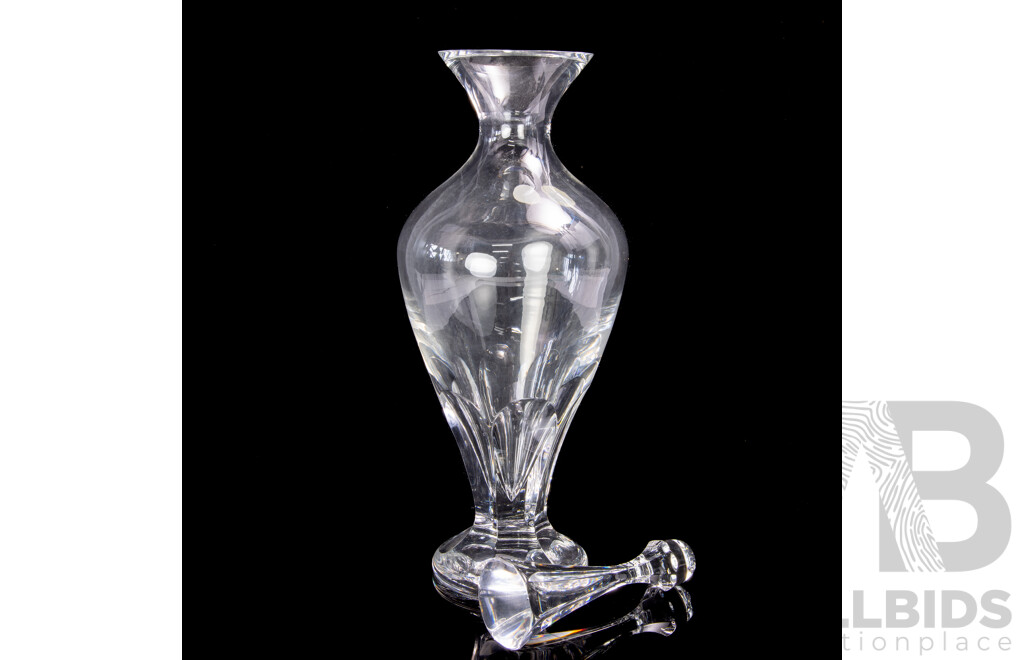 Vintage Czech Bohemia Crystal Decanter with Stopper in Alexandra Pattern in Original Box
