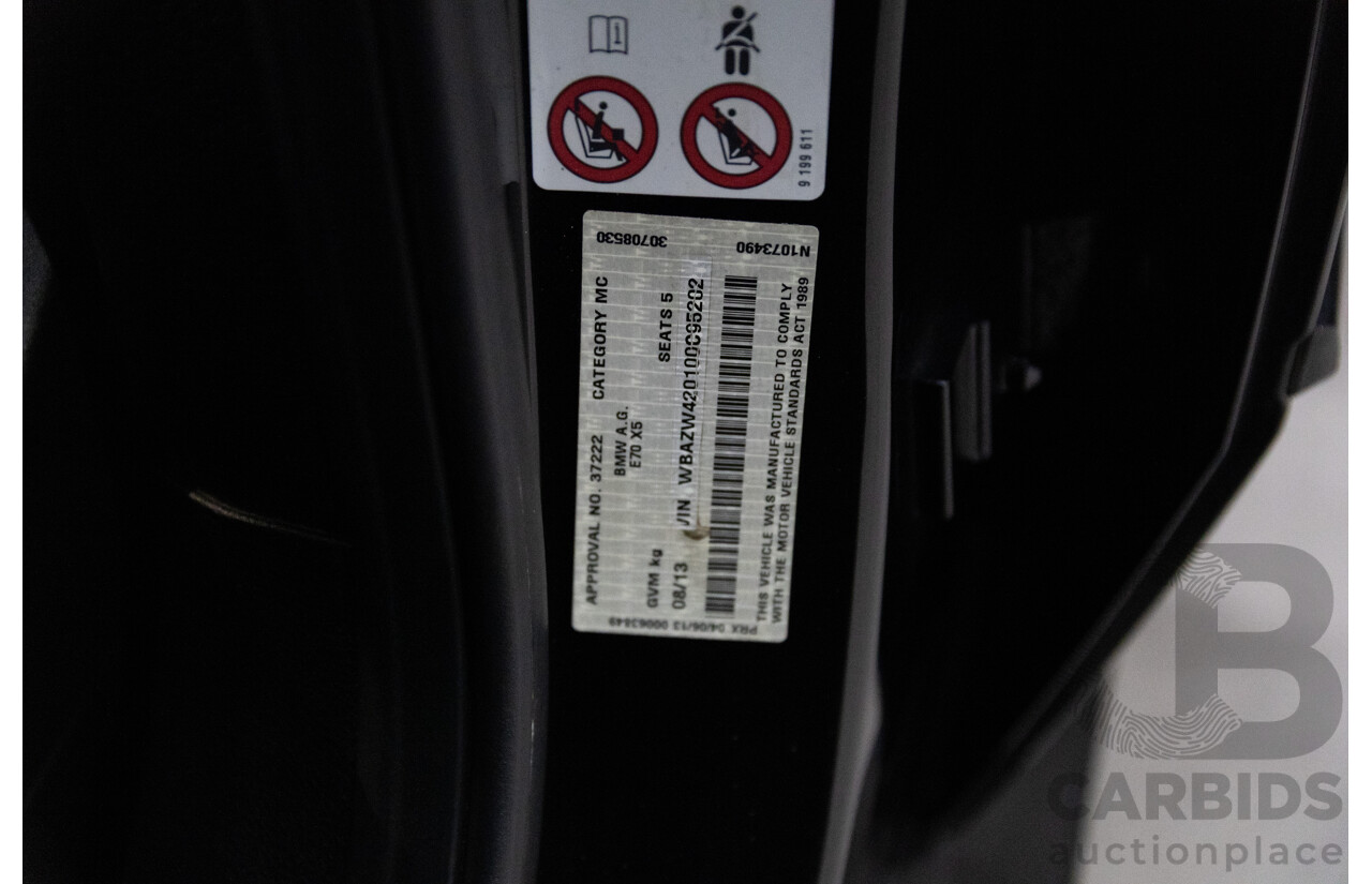 8/2013 BMW X5 Xdrive 30d E70 MY12 Upgrade 4d Wagon Black Sapphire Metallic Turbo Diesel 3.0L