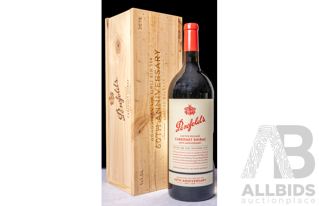 Penfolds Limited Release 60th Anniversary Cabernet Shiraz Vintage 2018 Magnum in Presentation Box