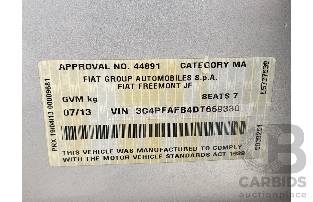 7/2013 Fiat Freemont Lounge JF 4d Wagon Silver 2.4L