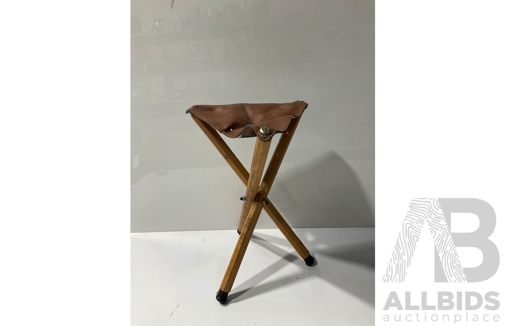 Mabef Italian Leather Folding Stool