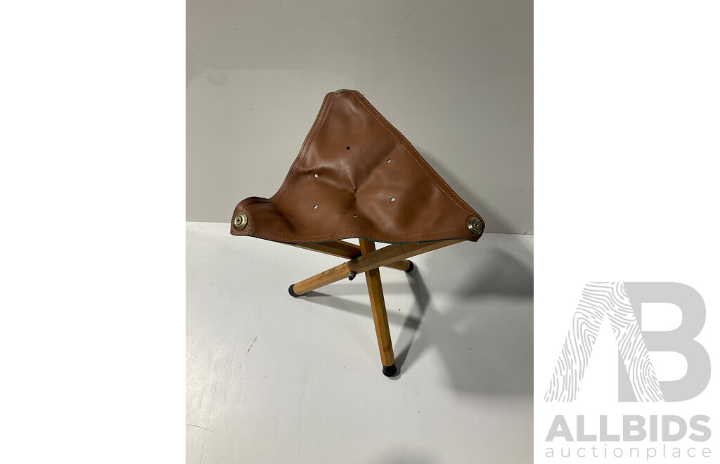 Mabef Italian Leather Folding Stool