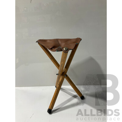 Mabef Italian Leather Folding Stool