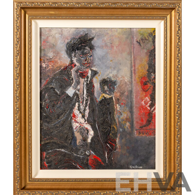 G.W. Scott, (20th Century), Before The Show, Original Oil on Board, 52 x 45 cm (frame)