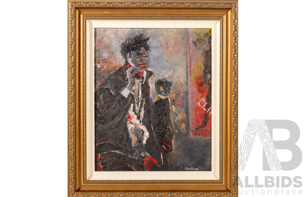 G.W. Scott, (20th Century), Before The Show, Original Oil on Board, 52 x 45 cm (frame)