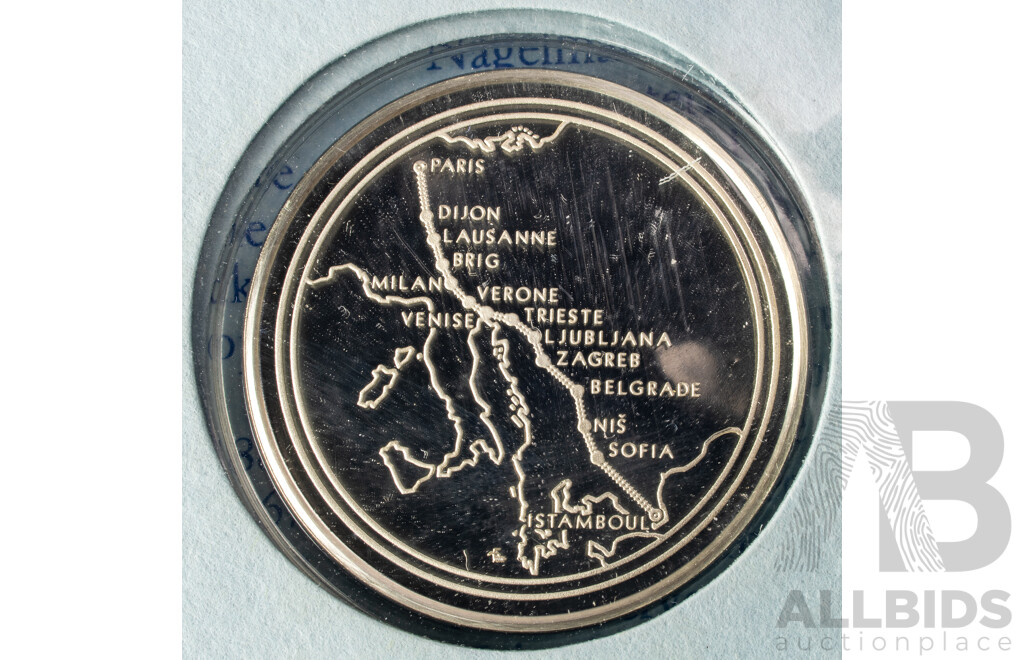 1977 Last Journey of the Orient Express PNC, Silver Commemorative Coin .925