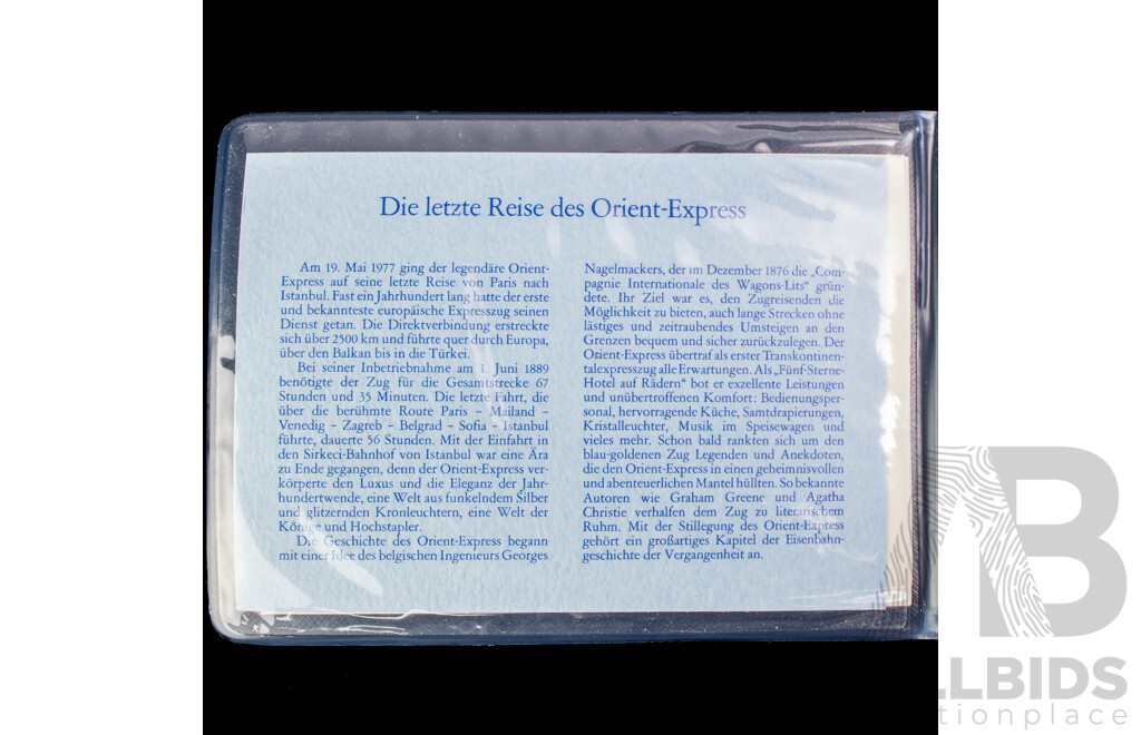 1977 Last Journey of the Orient Express PNC, Silver Commemorative Coin .925