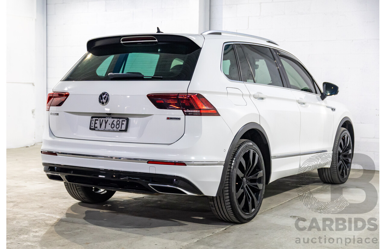 03/2019 Volkswagen Tiguan R-Line 162 TSI Highline (AWD) 5NA MY19.5 4d Wagon Pure White Turbo 2.0L