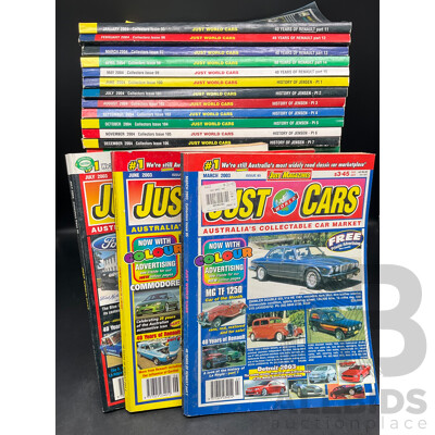 Collection of 39 JUST WORLD CARS Magazines (2003-2006)