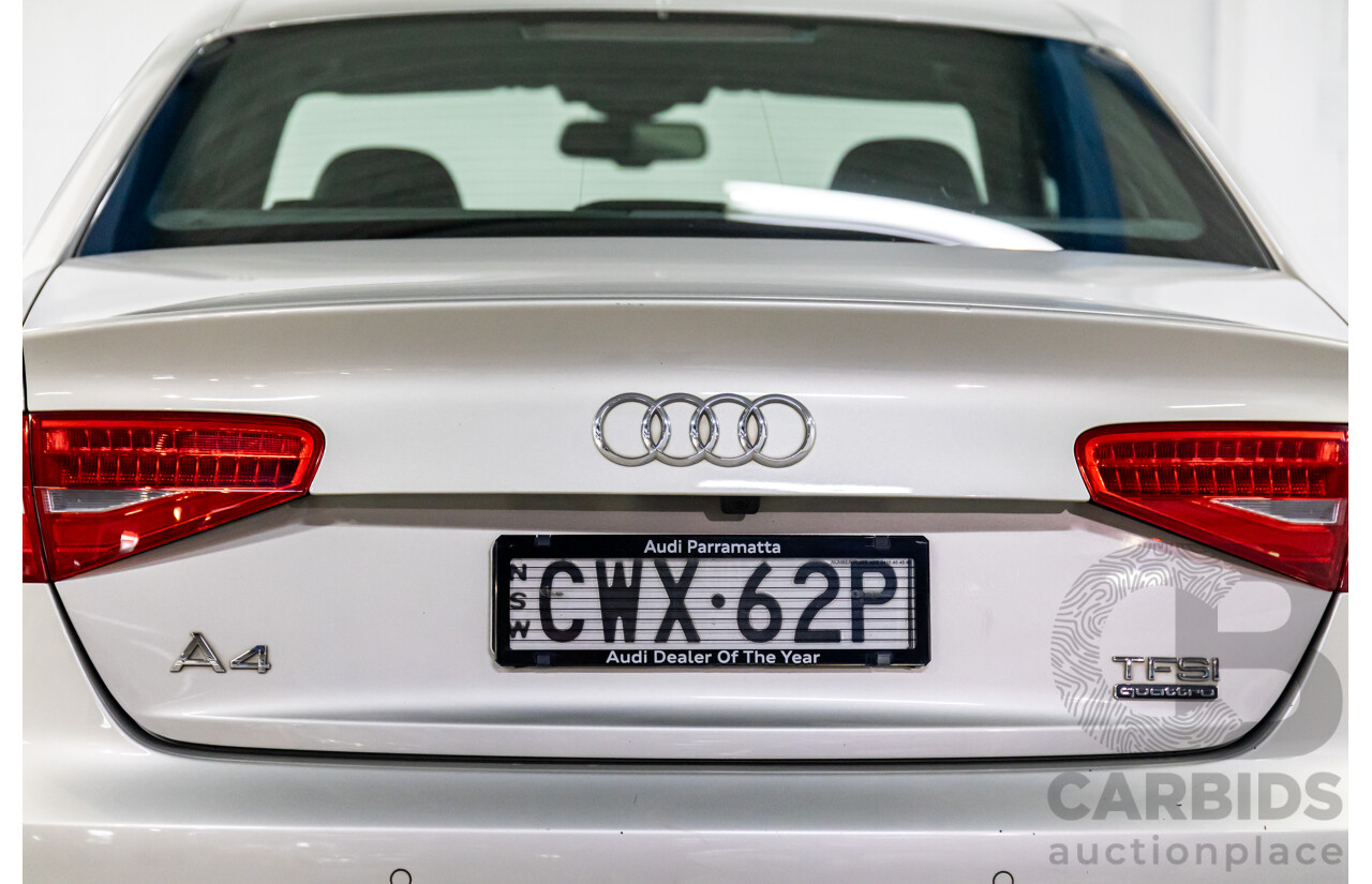 6/2015 Audi A4 2.0 TFSI Ambition Quattro B8 (8K) MY15 4d Sedan Cuvee Silver Metallic Turbo 2.0L