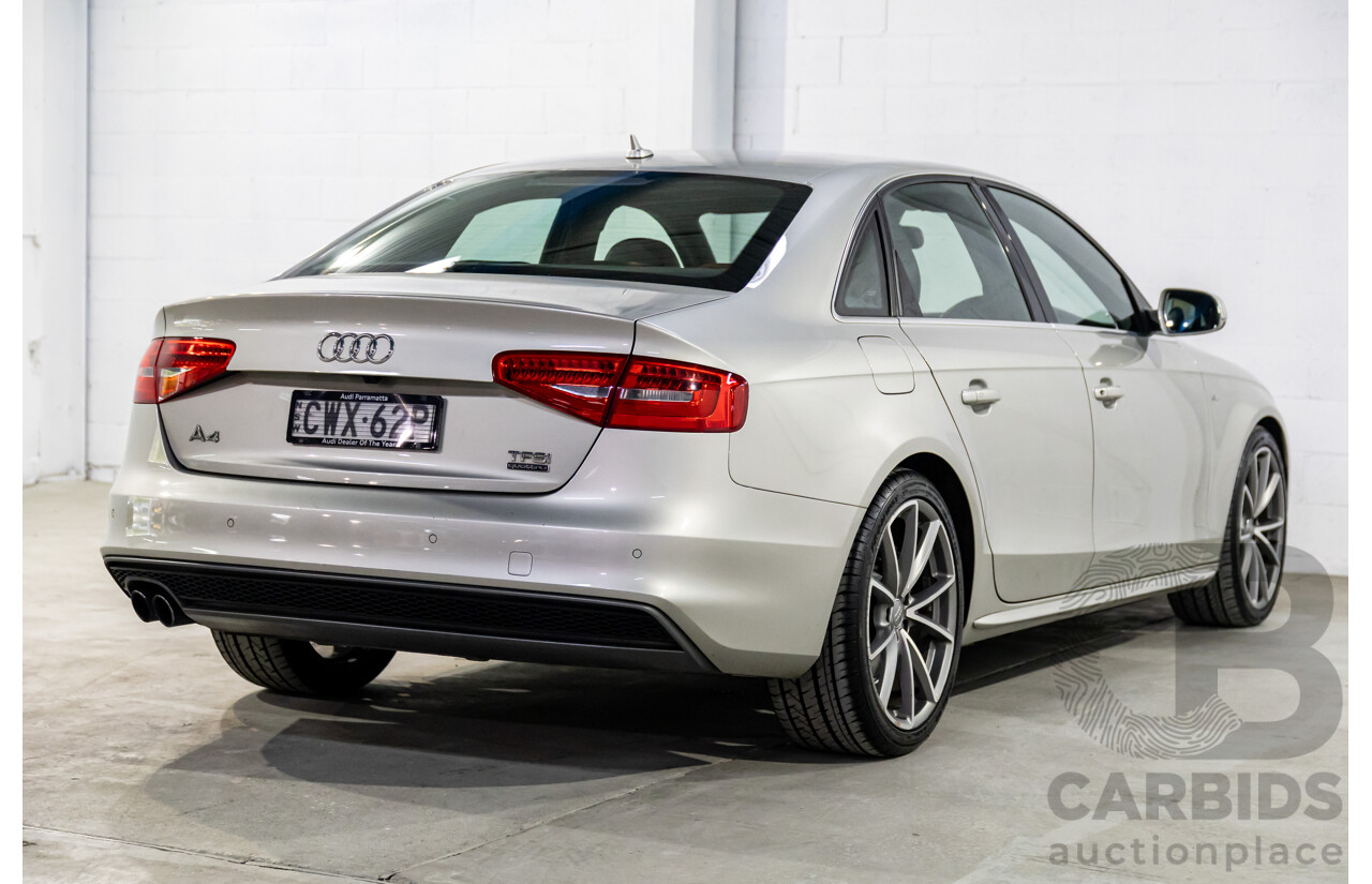 6/2015 Audi A4 2.0 TFSI Ambition Quattro B8 (8K) MY15 4d Sedan Cuvee Silver Metallic Turbo 2.0L
