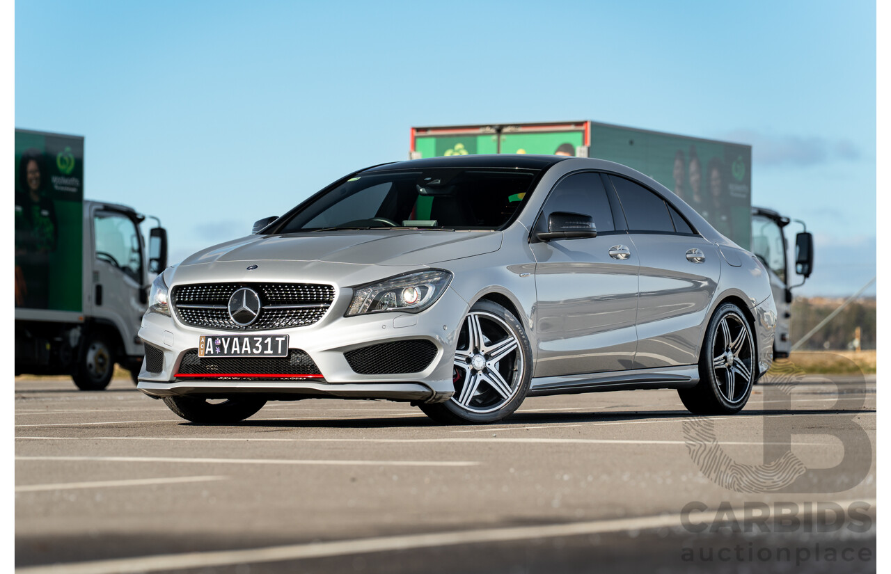 01/2015 Mercedes Benz CLA 250 Sport 4matic (AWD) 117 MY15 4d Coupe Polar Silver Metallic Turbo 2.0L