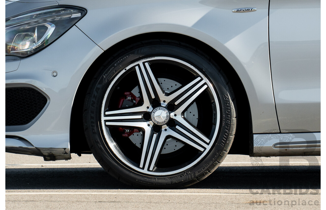 01/2015 Mercedes Benz CLA 250 Sport 4matic (AWD) 117 MY15 4d Coupe Polar Silver Metallic Turbo 2.0L