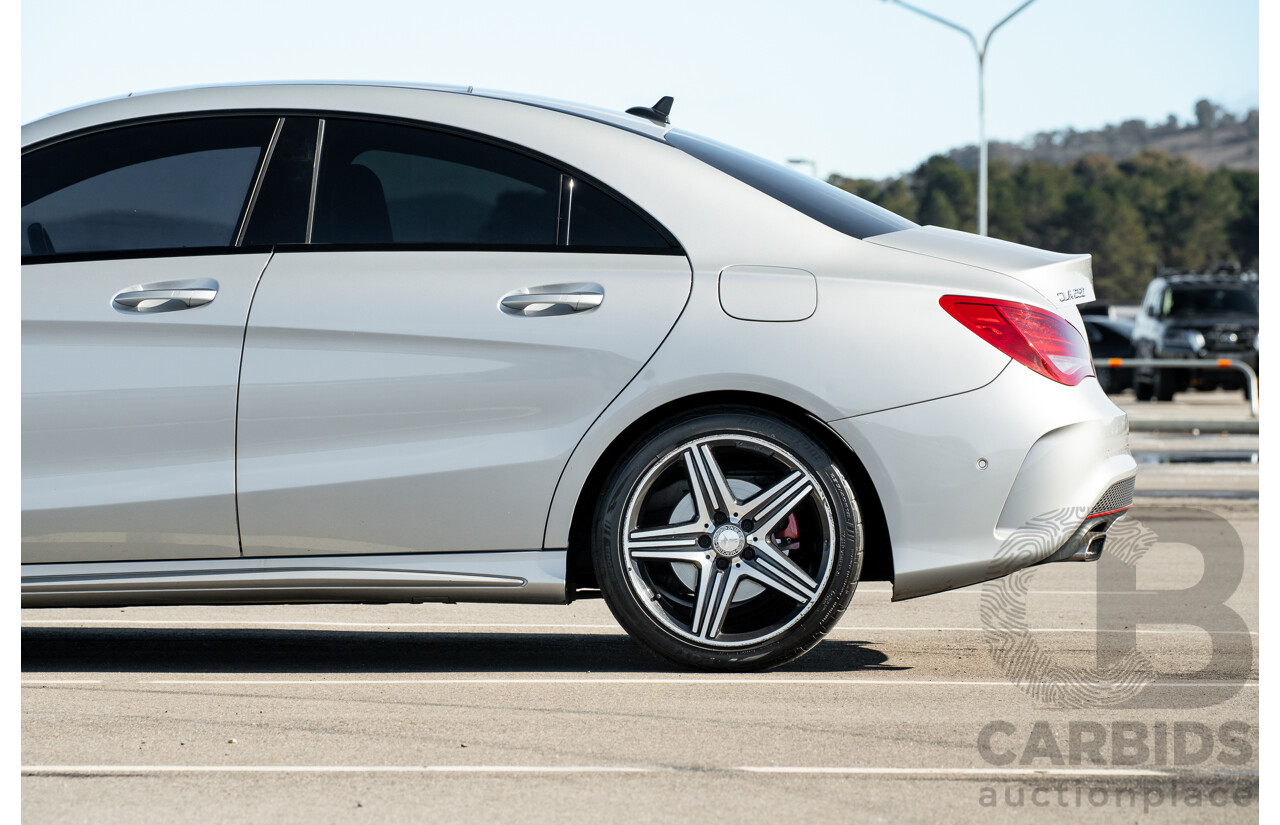 01/2015 Mercedes Benz CLA 250 Sport 4matic (AWD) 117 MY15 4d Coupe Polar Silver Metallic Turbo 2.0L