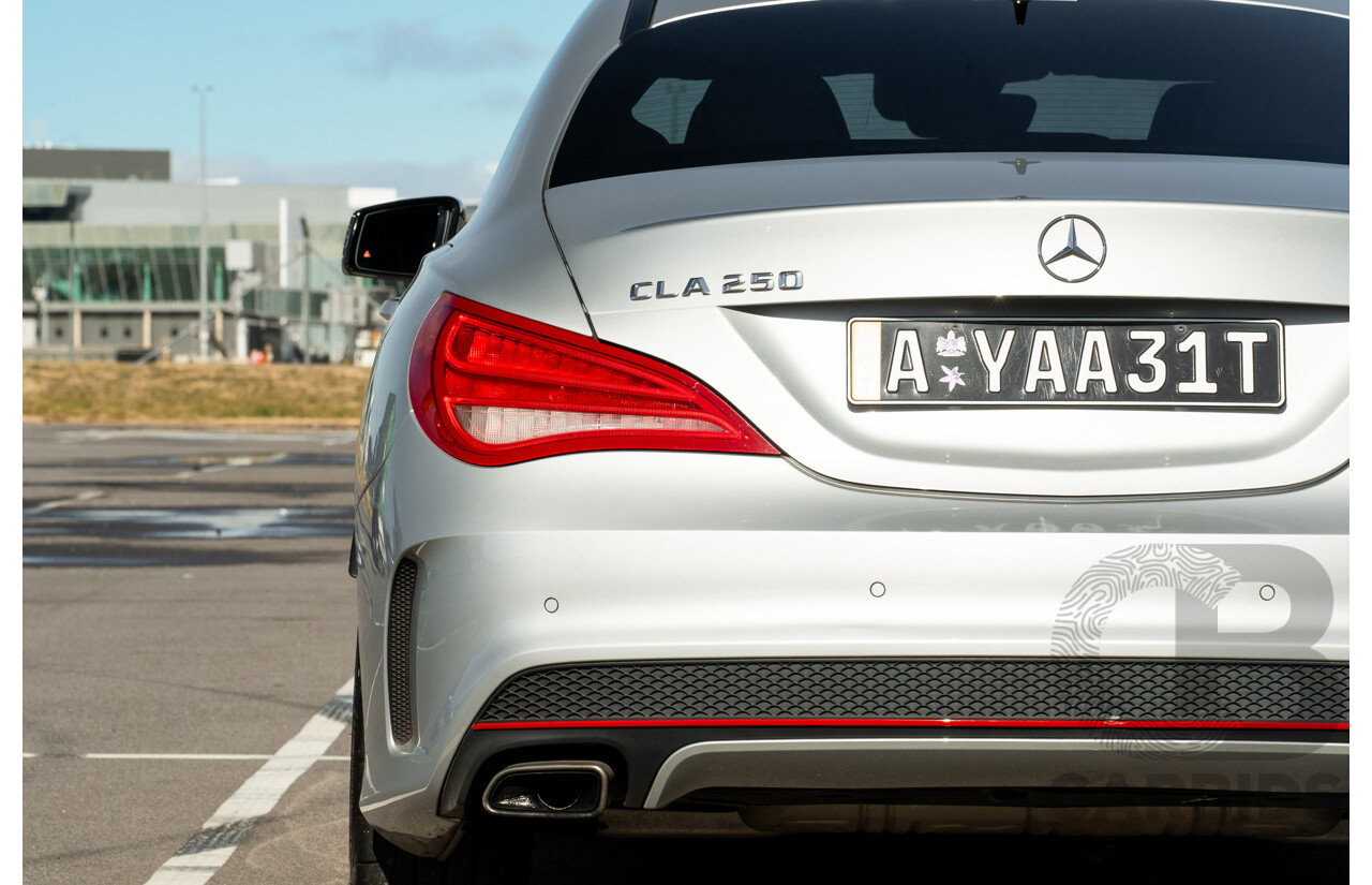 01/2015 Mercedes Benz CLA 250 Sport 4matic (AWD) 117 MY15 4d Coupe Polar Silver Metallic Turbo 2.0L