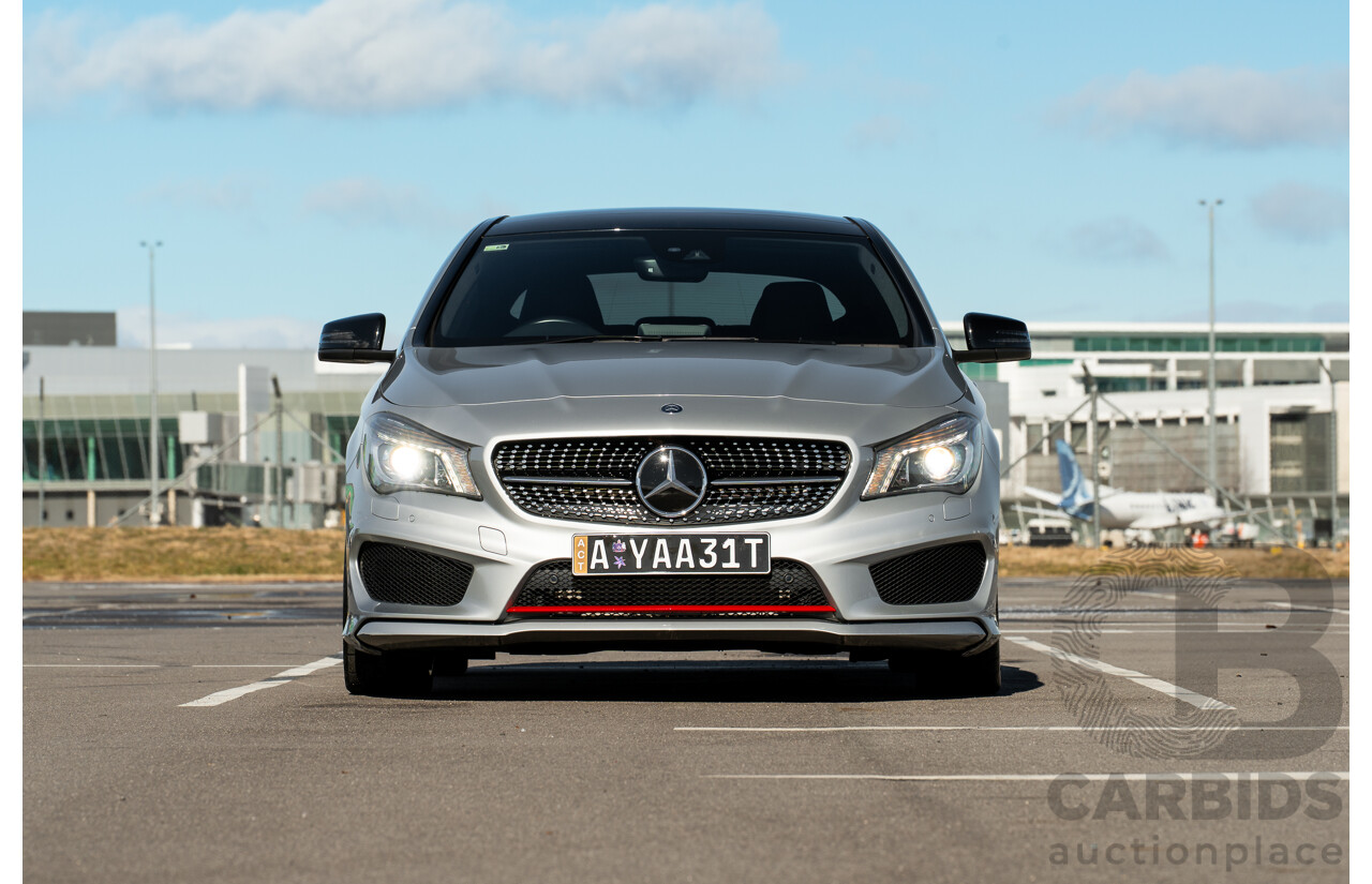 01/2015 Mercedes Benz CLA 250 Sport 4matic (AWD) 117 MY15 4d Coupe Polar Silver Metallic Turbo 2.0L