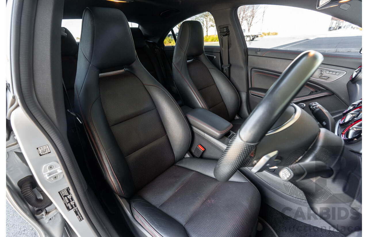 01/2015 Mercedes Benz CLA 250 Sport 4matic (AWD) 117 MY15 4d Coupe Polar Silver Metallic Turbo 2.0L