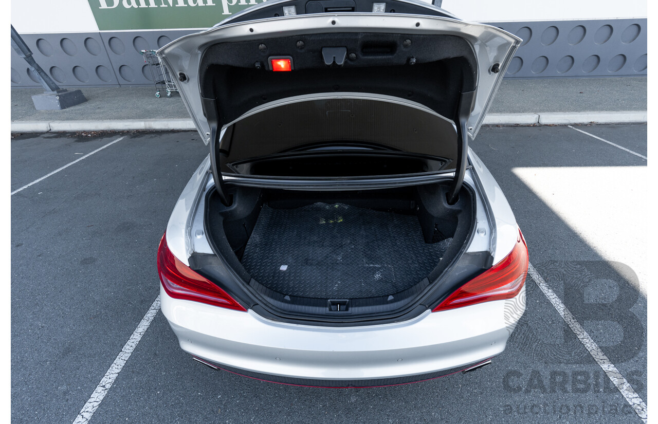 01/2015 Mercedes Benz CLA 250 Sport 4matic (AWD) 117 MY15 4d Coupe Polar Silver Metallic Turbo 2.0L