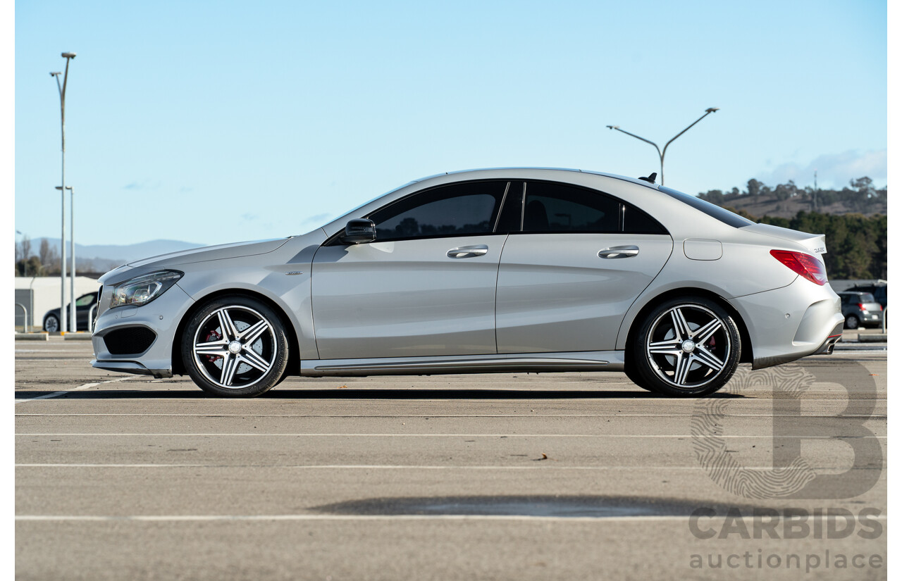 01/2015 Mercedes Benz CLA 250 Sport 4matic (AWD) 117 MY15 4d Coupe Polar Silver Metallic Turbo 2.0L