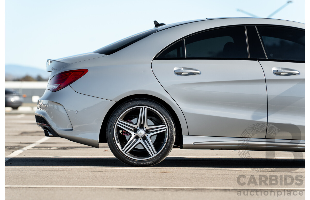 01/2015 Mercedes Benz CLA 250 Sport 4matic (AWD) 117 MY15 4d Coupe Polar Silver Metallic Turbo 2.0L