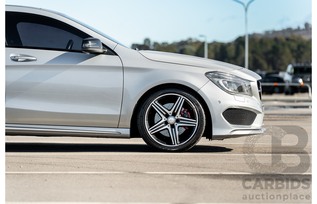 01/2015 Mercedes Benz CLA 250 Sport 4matic (AWD) 117 MY15 4d Coupe Polar Silver Metallic Turbo 2.0L