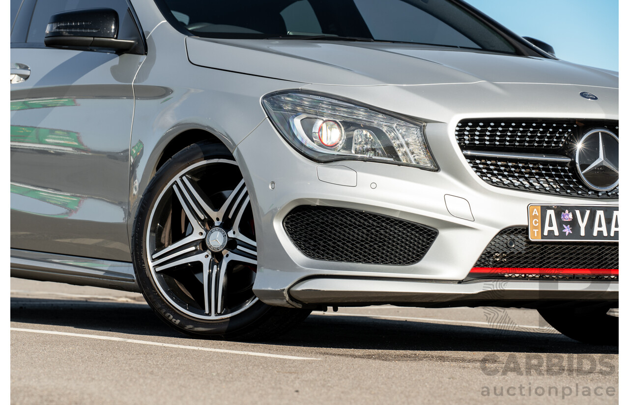 01/2015 Mercedes Benz CLA 250 Sport 4matic (AWD) 117 MY15 4d Coupe Polar Silver Metallic Turbo 2.0L