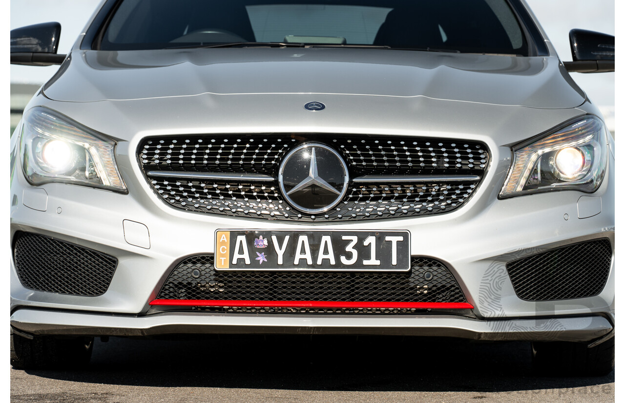 01/2015 Mercedes Benz CLA 250 Sport 4matic (AWD) 117 MY15 4d Coupe Polar Silver Metallic Turbo 2.0L