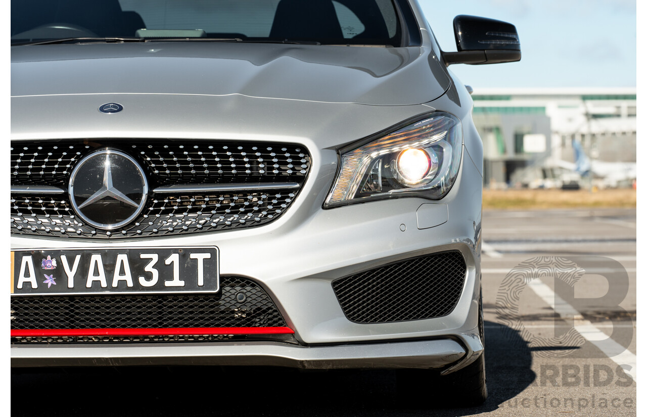 01/2015 Mercedes Benz CLA 250 Sport 4matic (AWD) 117 MY15 4d Coupe Polar Silver Metallic Turbo 2.0L