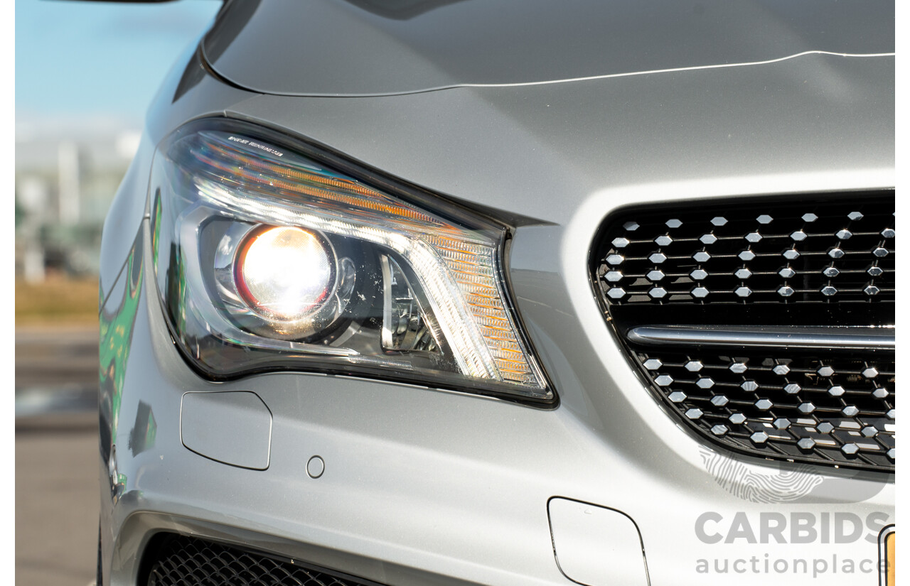 01/2015 Mercedes Benz CLA 250 Sport 4matic (AWD) 117 MY15 4d Coupe Polar Silver Metallic Turbo 2.0L