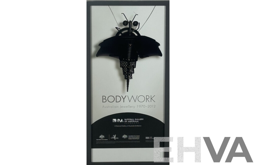 Susan Cohn (20th Century, Australian), Systematic Gibsonia No. 2 Condom Pendant (1995), Image Part of Bodywork - Australian Jewellery 1970-2012, NGA Exhibition Poster, 30 x 63 cm (frame)